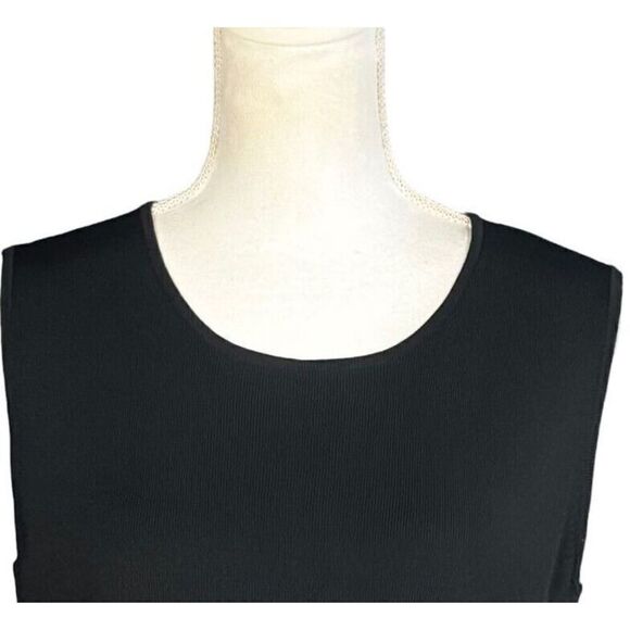 Vintage Chico's Knit Tank Top Size Large Black Work Layer Hong Kong Minimalist - Picture 3 of 7